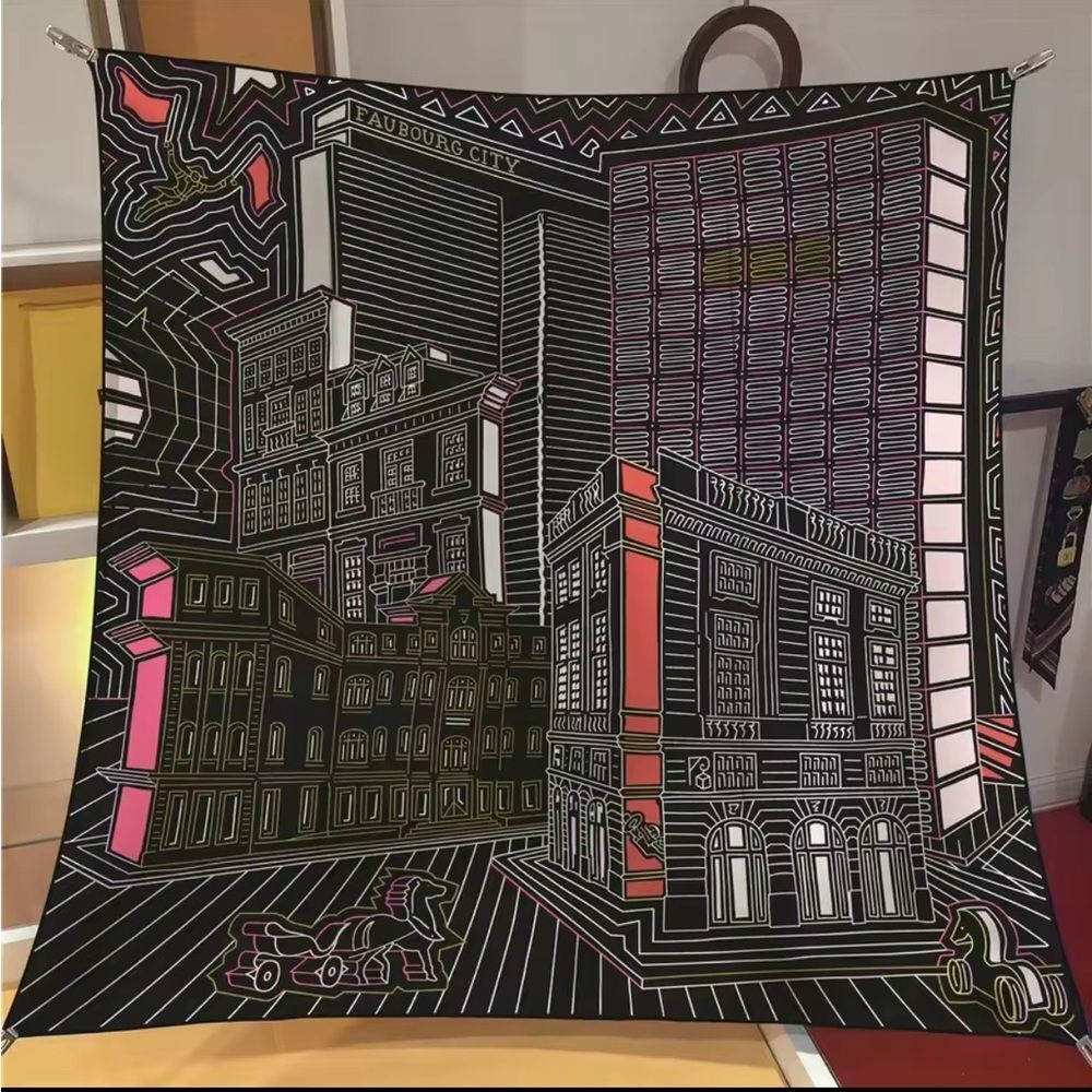 Architectural Print Scarf silk scarf